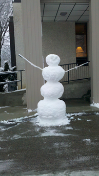 c0 Snowman outside our dentist's office last winter, on February 27, 2013.
