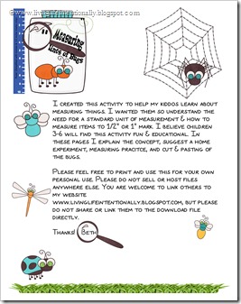 Measuring Bugs FREE PRINTABLE from www.livinglifeintentionally.blogspot.com Measuring Bugs FREE PRINTABLE from www.livinglifeintentionally.blogspot.com