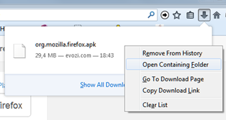membuka folder download pada browser