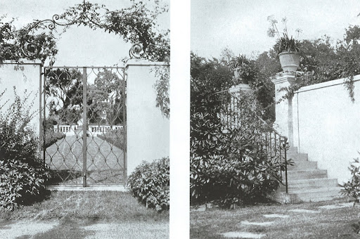 Designed by Vitale & Geiffert, these are photographs of the garden gate and stair to courtyard of the Designed by Vitale & Geiffert, these are photographs of the garden gate and stair to courtyard of the