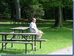 4545 Bass Lake Provincial Park - Waterview Trail hike-Bill waiting on beach at Bass Lake beach