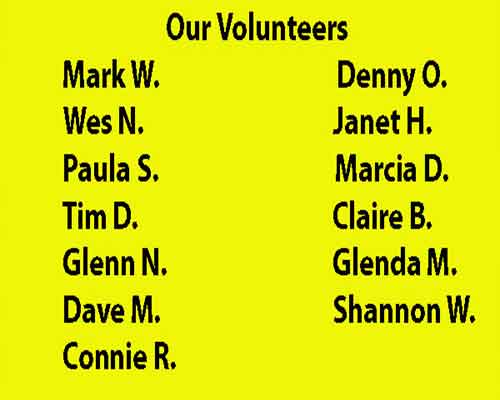 thank you to our volunteers
