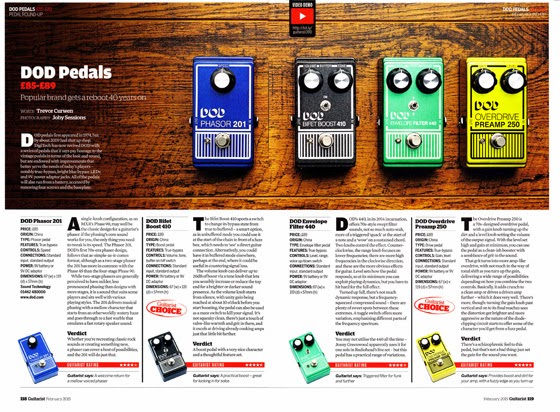 DOD reissues awarded two Guitarist 'Choice' awards | From UK distributor  Sound Technology Ltd