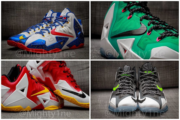Four Different Nike LeBron XI iD Designs by Mighty1ne