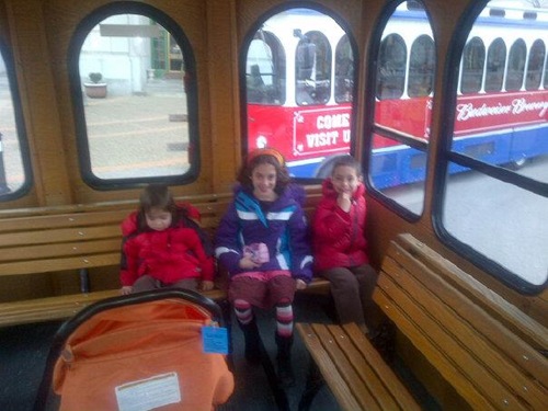 Kids on trolley