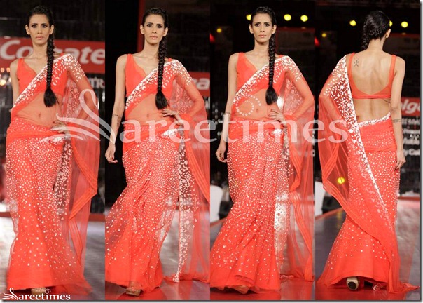 Manish_Malhotra_Peach_Net_Saree