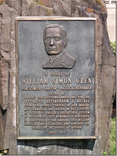 IMG_2783 William Simon U'Ren Plaque at Clackamas County Courthouse in Oregon City, Oregon on August 19, 2006