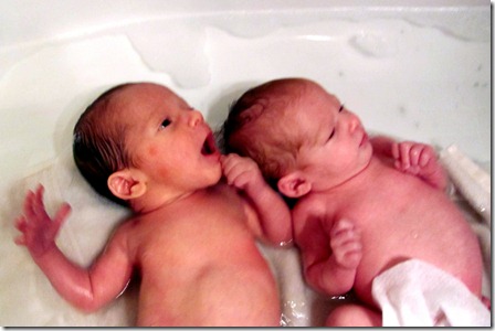 First bath together in the tub