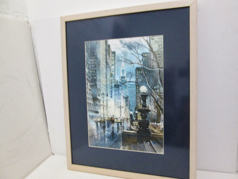 Signed Watercolor Cityscape