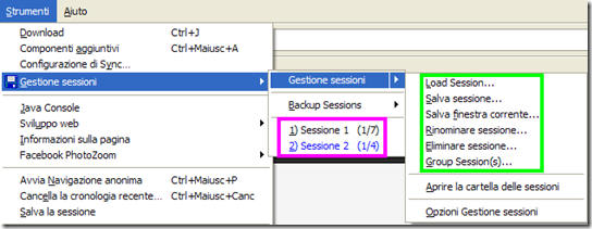 Session Manager Strumenti Firefox