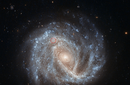 supernova SN 1995e na galáxia NGC 2441