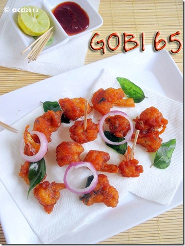 Gobi 65 with onions