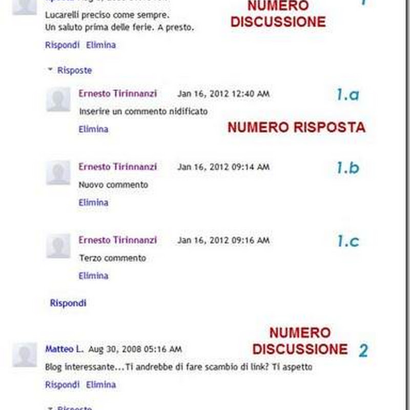 Numerazione di Commenti e Risposte in Blogger.