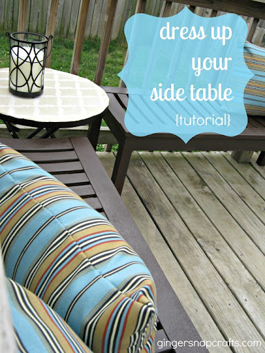 stenciled outdoor side table tutorial introducing Vecco diy stenciled