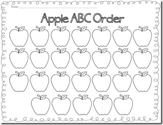 Apple ABC Order Sheet