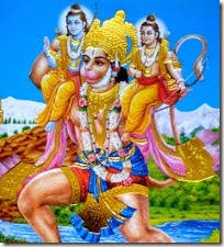 [Hanuman with Lakshmana and Rama]