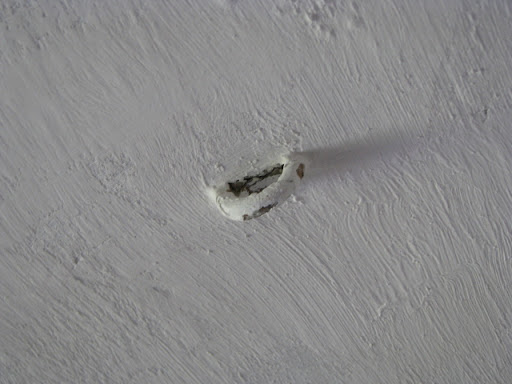 One of four quilt hooks in the ceiling of the Boone home (photo credit: Michele Skalicky)