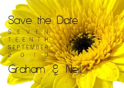 Yellow Gerbera 1 Save the Date