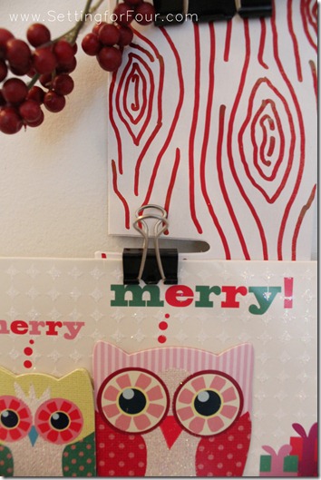Christmas Card Display from Recycle, Setting for Four #Christmas #Card #Holiday #Recyle #DIY #Tutorial