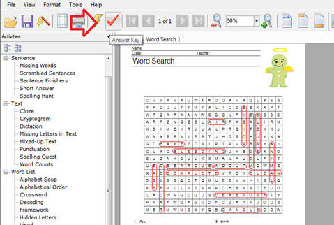 คำตอบ wordsearch