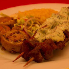 Cajun Lamb Skewers & Sour Cream Dressing