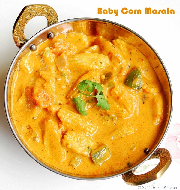 Baby Corn Korma / Masala Baby Corn Korma / Masala