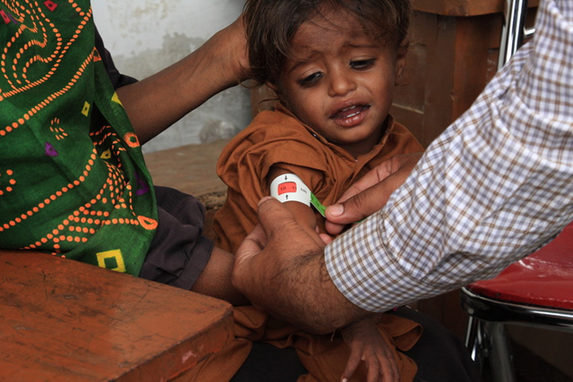 Mushtaq, three, lives in Gharo, in Sindh province, Pakistan. He is the youngest of five siblings and his father works as a farmhand and manual labourer. Two weeks ago, massive downpours destroyed Mushtaq&rsquo;s village &ndash; it was submerged under four feet of water. Mushtaq&rsquo;s family evacuated to save their lives. They later found refuge at a relief camp set up in a government boys&rsquo; school near Badin city. Save the Children