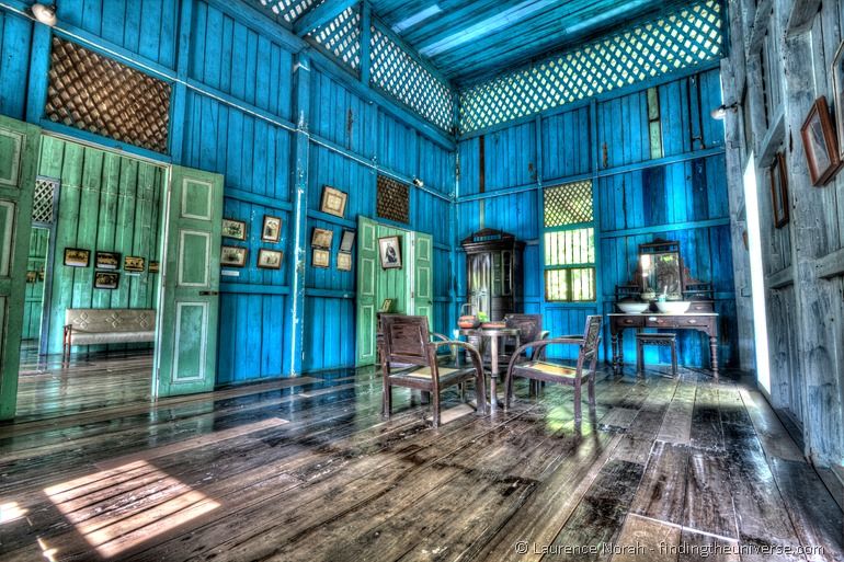 Governors House interior Trang colonial style blue walls Governors House interior Trang colonial style blue walls