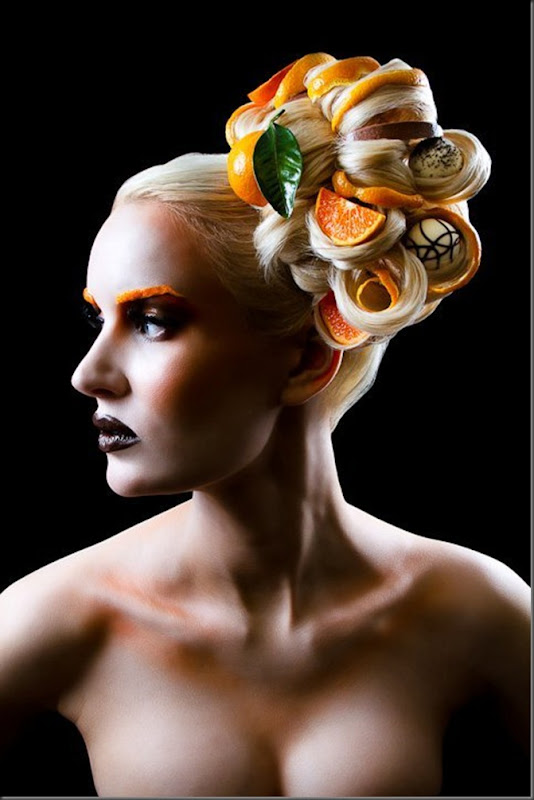 Face art Food Карла Пауэлл (Karla Powell) Face art Food Карла Пауэлл (Karla Powell) Face art,фейс-арт, визажист фотограф Photographer Рич Нинтон (Rich Hinton),Food Inspired Make-up & Hair Project,макияж и волосы различными продуктами питания,