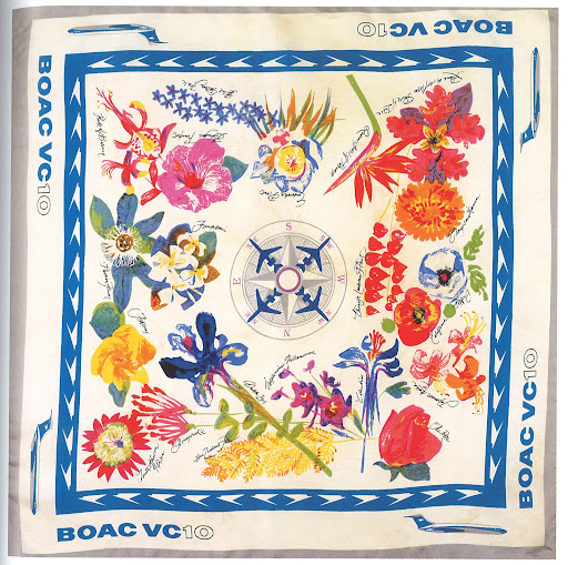 'BOAC VC10', advertising new long-haul routes to Africa, unknown British manufacturer, silk, 1960s.
(