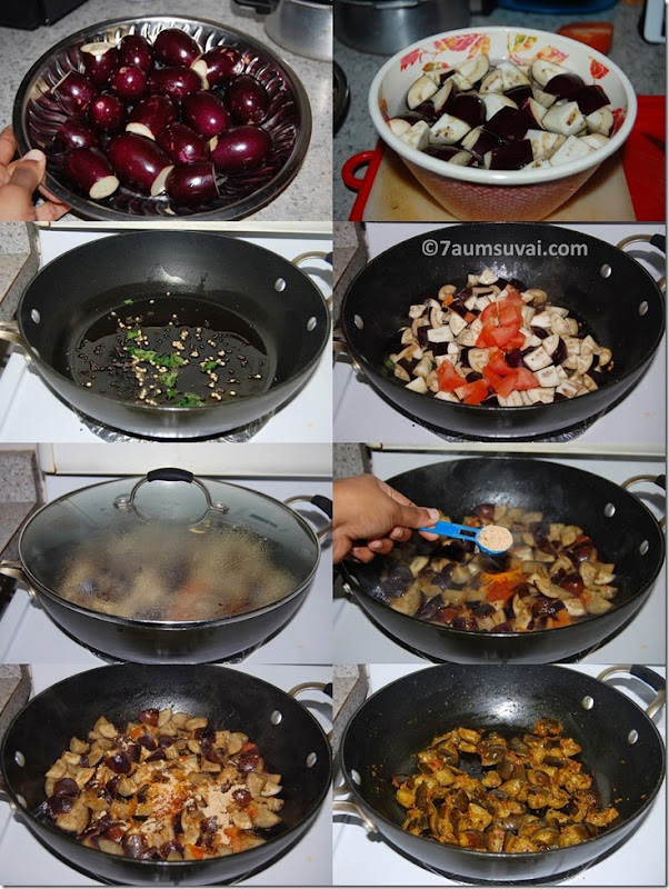 Andhra brinjal curry process