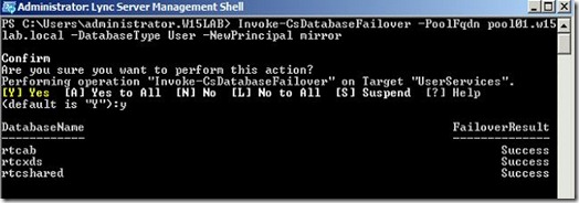 Lync 2013 - SQL M failover - invoke-failover user