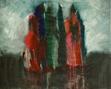 bouteilles / papier t.mixte / 50x60 / 1994