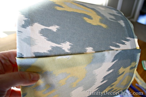covering a lamp shade with fabric