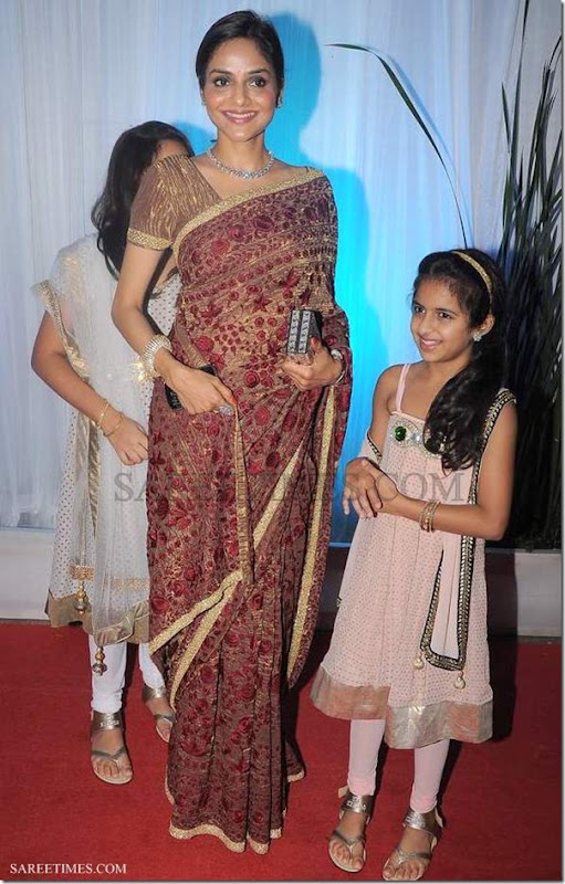 Madhoo_Shah_Maroon_Saree