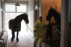 Roger leads Sasa out of the shower and Dolma moves Rutger in for his mud removal.