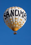 Hot air balloon in the air