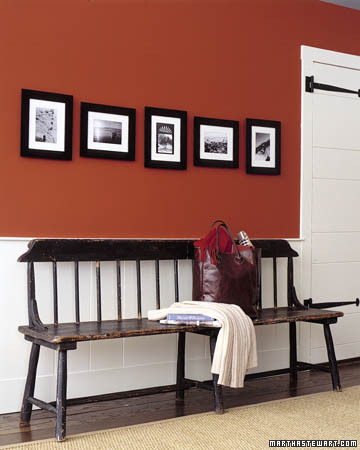 Give a grouping of horizontal and vertical photos a chic, cohesive look -- and add interest to a long wall in a hallway or above a sofa or bench. Use the same frame and mat for each, then hang pictures along the same center line, spacing each two inches apart. Alternate horizontal and vertical pictures, using the latter at the ends. Give a grouping of horizontal and vertical photos a chic, cohesive look -- and add interest to a long wall in a hallway or above a sofa or bench. Use the same frame and mat for each, then hang pictures along the same center line, spacing each two inches apart. Alternate horizontal and vertical pictures, using the latter at the ends.