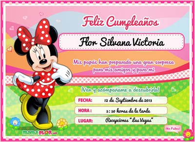 Tarjeta de Cumpleaños de Minnie Mouse — Invitaciones de Fiesta Infantil  para imprimir | Manualidades