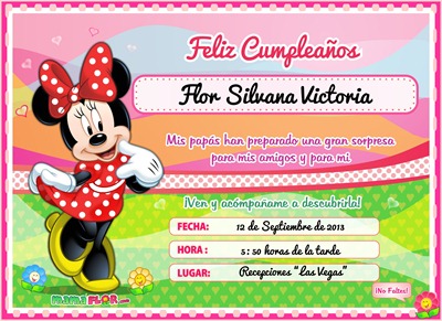 Cumpleaños de Minnie Mouse — Invitaciones de Fiesta Infantil para ...