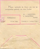 Groeneweg-Hagestein, Sjanie Geboortekaartje 19-07-1938.jpg
