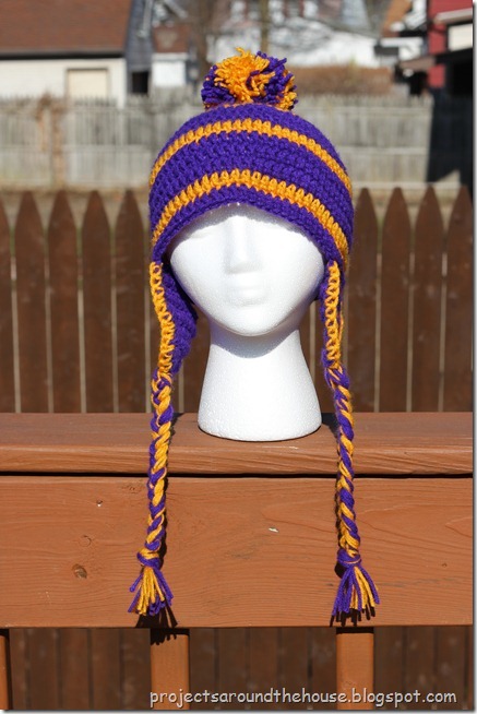 Crochet Men's Striped Earflap Hat Pattern