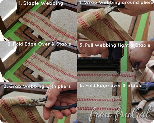 How To Weave an Upholstered Base for Chair Seat Chair Makeover1