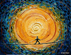 028 - Le Funambule - 1993<br />
60 x 46 - Acrylique sur bois
