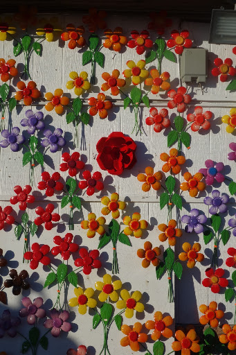 These beautiful blooms are shaped of thin sheets of metal.