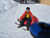 Kai on an inner tube at Keystone
