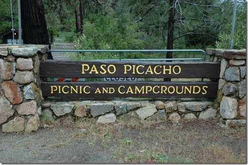 Paso Picacho Sign