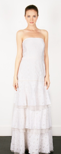 Thread always makes great cotton alternatives to the glammed-up bridal gown. This one, with tiers of eyelet, is beautiful (www.bridal.threaddesign.com). Thread always makes great cotton alternatives to the glammed-up bridal gown. This one, with tiers of eyelet, is beautiful (www.bridal.threaddesign.com).