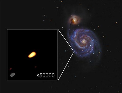 galáxia M51 e a jovem supernova