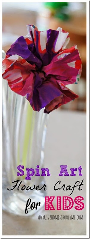 Spin Art Flower Craft for Kids - This is such a fun to make craft for kids that produces beautiful flowers for a toddler, preschool, kindergarten, and elementary age spring craft for kids. Spin Art Flower Craft for Kids - This is such a fun to make craft for kids that produces beautiful flowers for a toddler, preschool, kindergarten, and elementary age spring craft for kids.